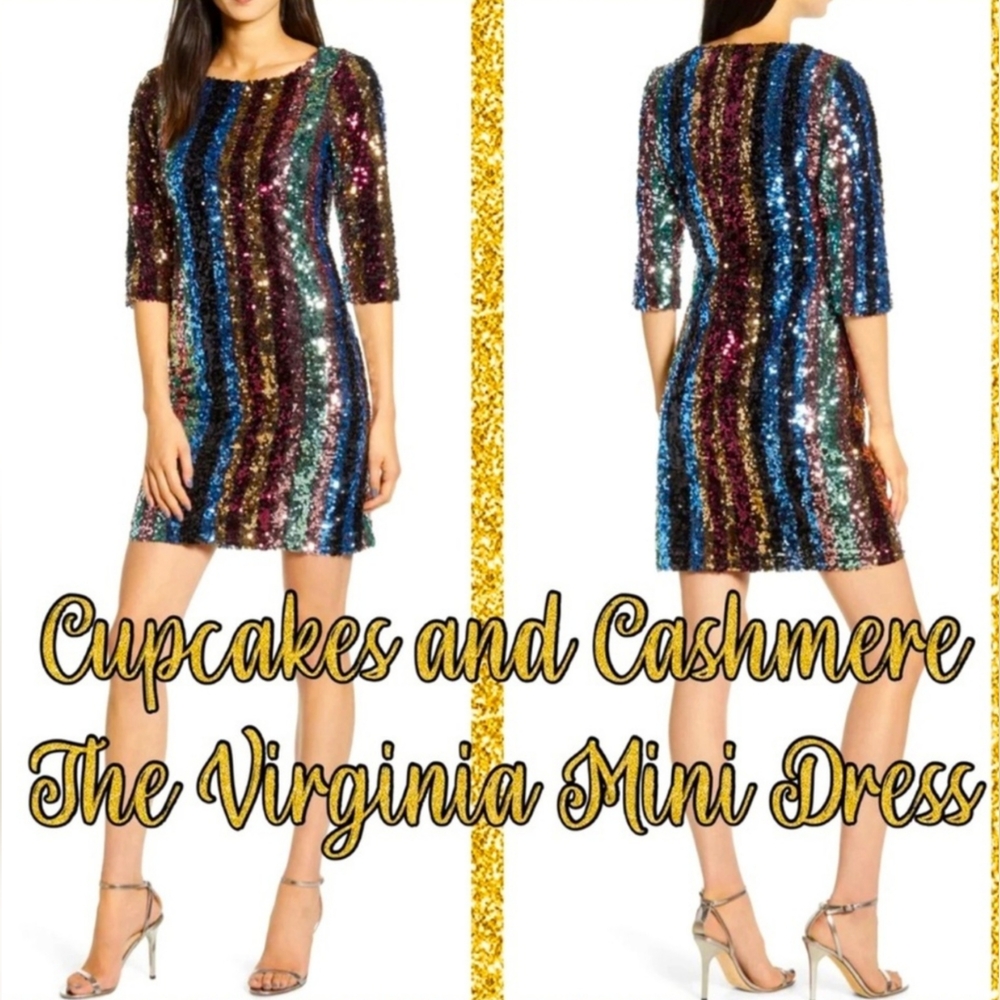 🧁NWT $148 MULTI SEQUIN CUPCAKES AND CASHMERE DRESS